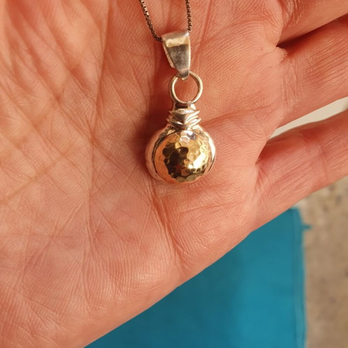 Silver gold 925 585 necklace used, gold and silver color