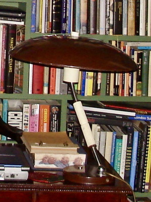 Vintage table lamp with opaline used, 60s design