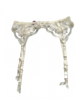 Ivory garter size S new with lace and bow Luna