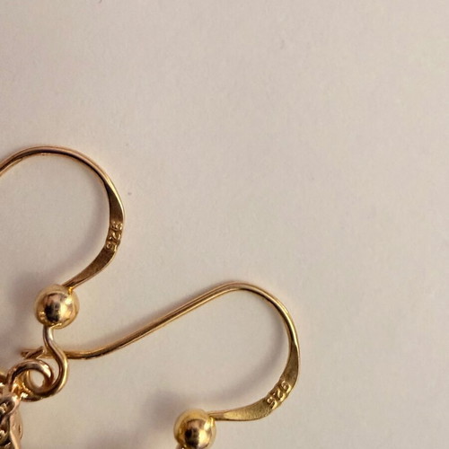 Vintage Slevori 925 gold-plated earrings with green stones like new