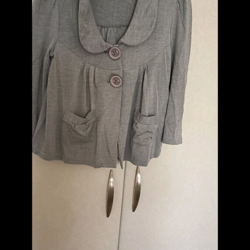 Crop jacket with 3/4 sleeve gray like new, size S