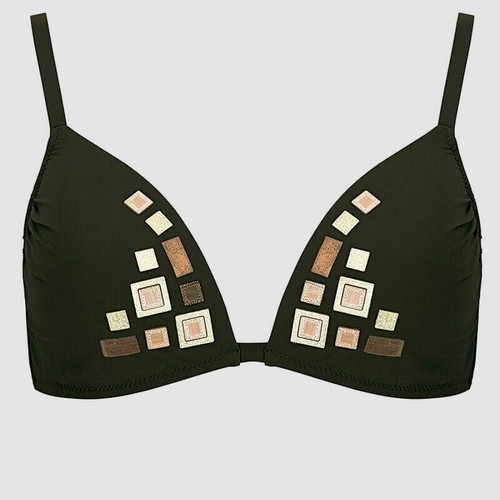 Luna black triangle bikini top new 70C