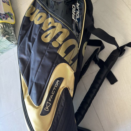 Wilson K Pro Tour Super Six Tennis Bag like new, black and gold