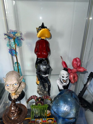Collectible favorite figurines like new, Gollum, Daffy Duck, Terrifier, Harry Potter