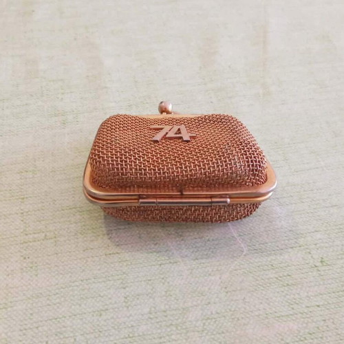 Vintage Metal Mesh Coin Purse Double with Number 74 in Like New Condition