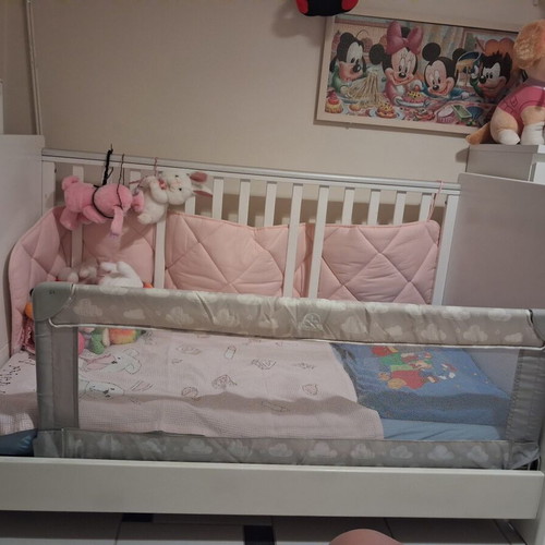 Convertible crib with mattress and waterproof protectors