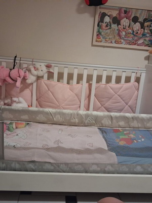 Convertible crib with mattress and waterproof protectors