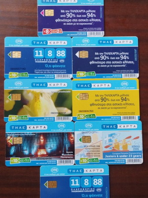Greek phone cards 2006, set of 8