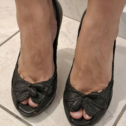 Pura Lopez heels used, black, size 35, made in Spain