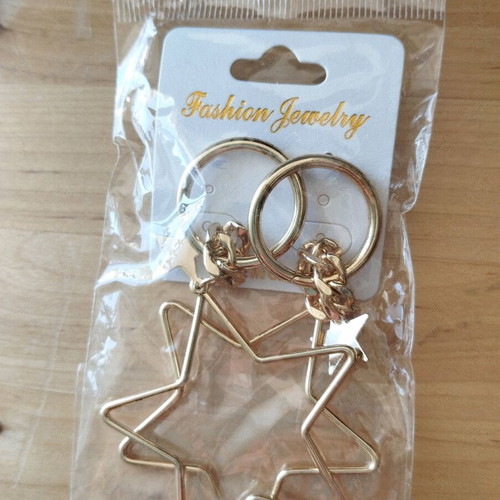 Earrings like new, gold color, in sealed package