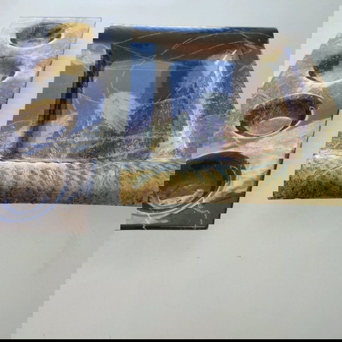 Σετ διακοσμητικών γυάλινων μεταχειρισμένο, πιατέλα και κηροπήγιο φθινοπωρινό σχέδιο