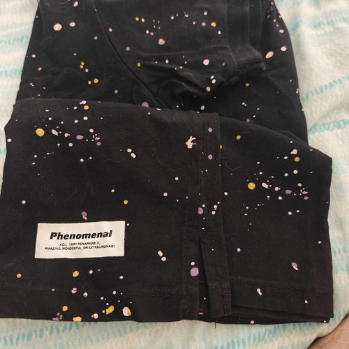 Bershka Polo shirt XL used, black with paint splatter