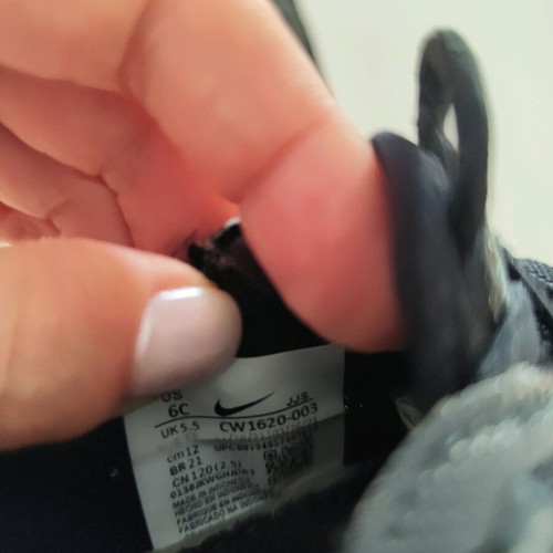 Nike kids athletic shoes used, size 21, black with white sole