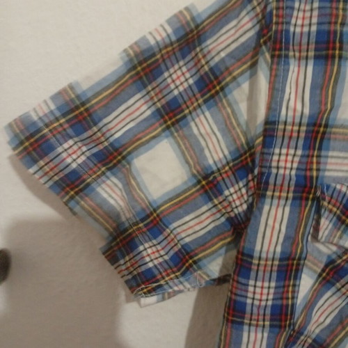 DC short sleeve men's plaid shirt, multicolor, size M