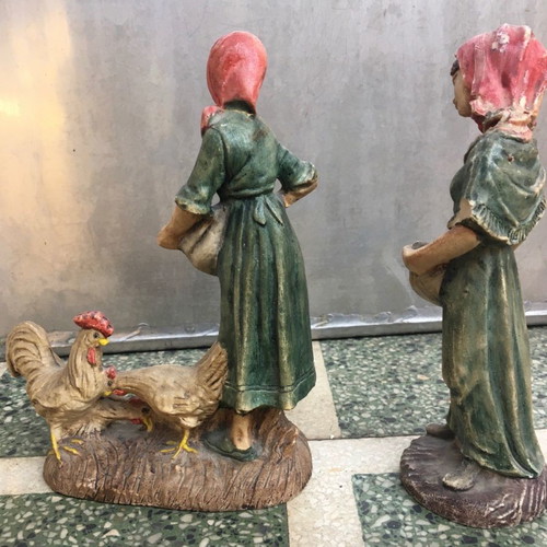 Bibelot figurines used with bucolic scenes, set of 2 pieces