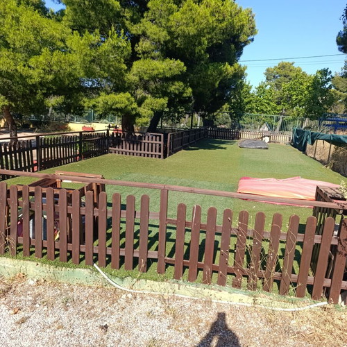 Impregnated fence and playground carpet