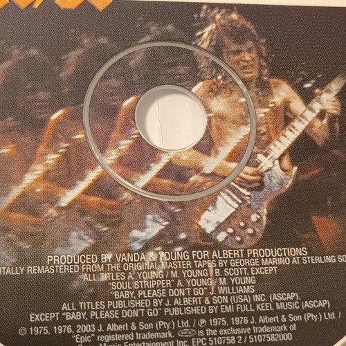 AC/DC '74 Jailbreak CD like new without cover