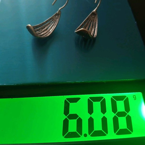 Silver 925 earrings with 14k gold, 3 cm, like new