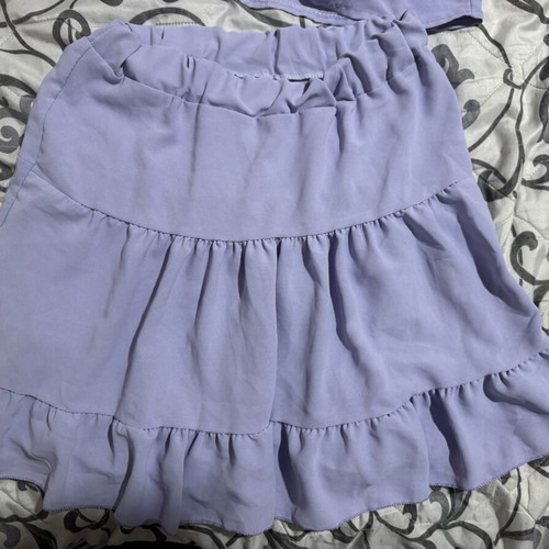 Women's set skirt and blouse in purple like new