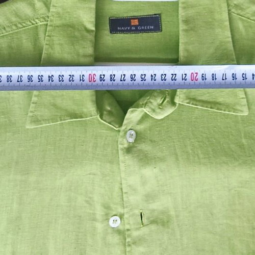 Linen shirt Navy & Green like new, green color