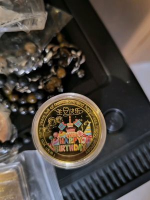 Metal Happy Birthday coin new