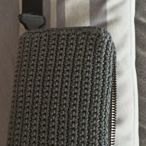 Large women's fashion wallet knitted gray new