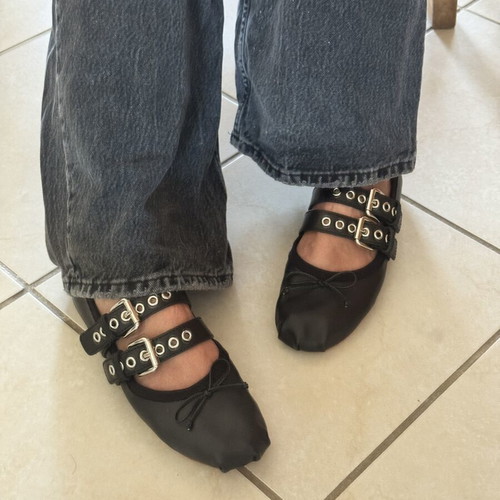 Miu Miu ballet flats like new, buttery soft lambskin, size 39, black