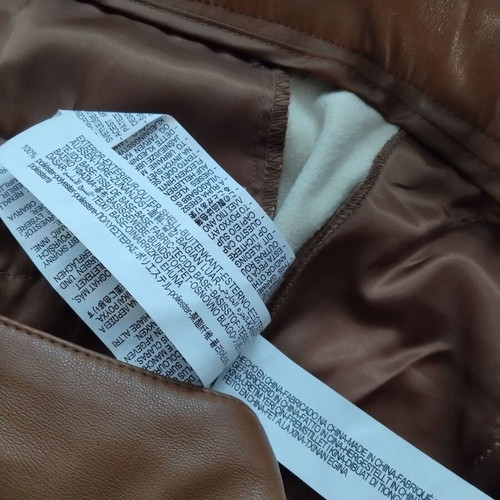 Zara women's faux leather pants size 40 L caramel, very good condition