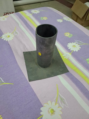 Pipe with glued lead plate new