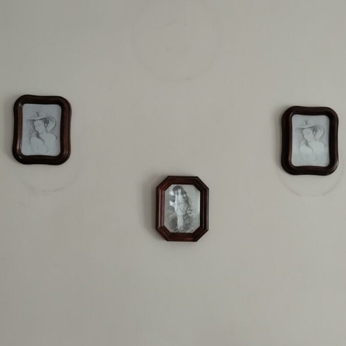 Vintage photo frame set resin 12x9 cm