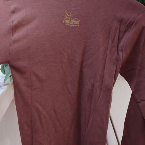 Unisex T-shirt long sleeve with Dirty Harry print, brown, sizes L XL like new