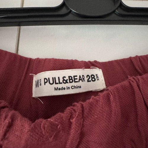 Pull & Bear wide-leg pants burgundy like new, size M