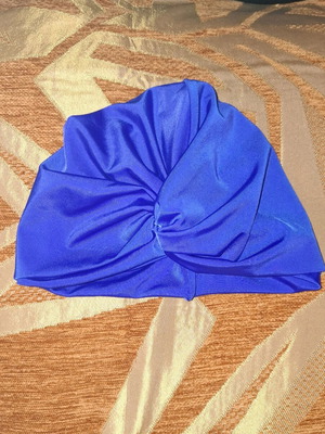 Women's swimming cap large size new blue royal polyester