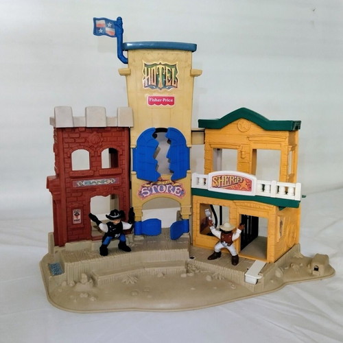 Fisher-Price Great Adventures Wild Western Town playset with 2 figures, 1996