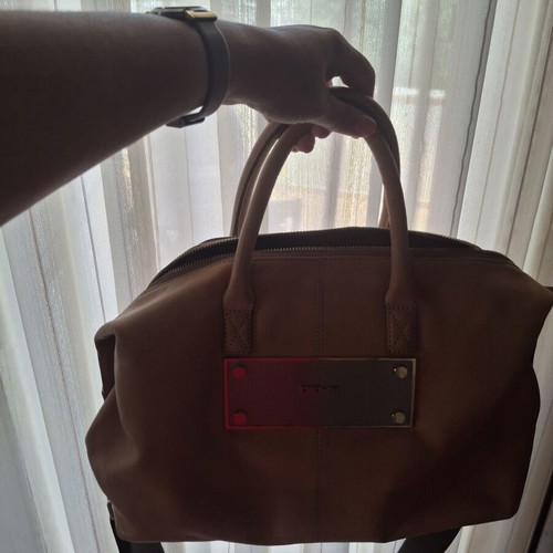 DKNY leather large beige bag used with crossbody strap