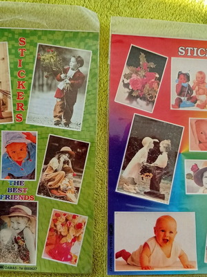 Vintage DAMAS "The Best Friends" & "Stickers" ρετρό αυτοκόλλητα, 2 καρτέλες