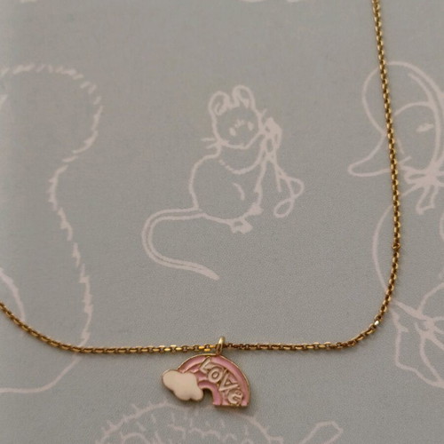 Anna Maria Mazaraki 925 children's necklace new, gold plated with enamel