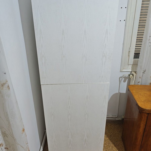 Melamine wardrobe used, 2 doors, 3 shelves, white finish