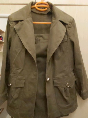 Suit with skirt used, green