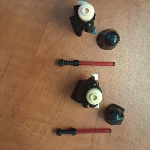 LEGO Star Wars Darth Vader & Emperor Palpatine Sith figures with red lightsabers