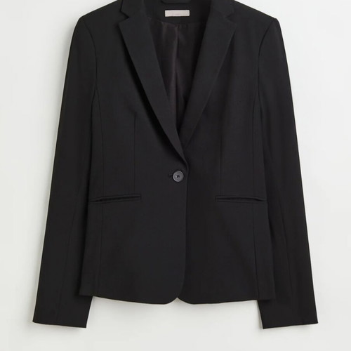 H&M Black Jacket size 48 new, fitted cut
