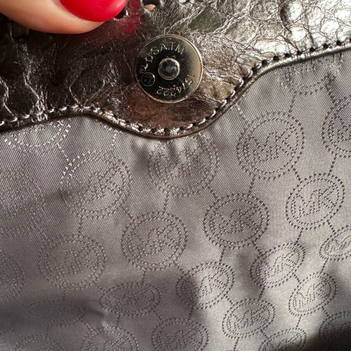 Michael Kors silver leather bag like new
