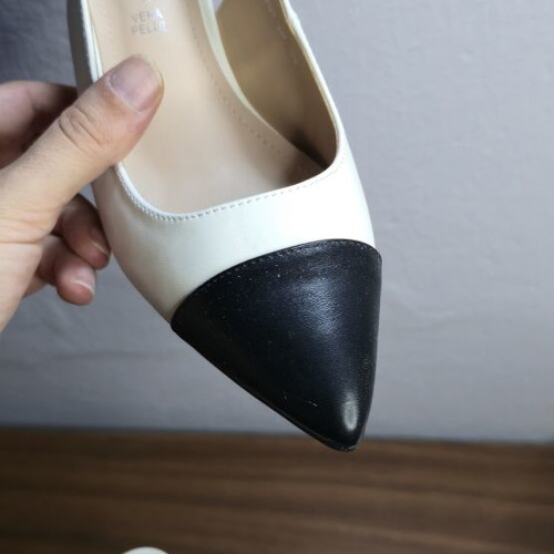 Francescomilano leather slingback pumps size 39 like new, black and white