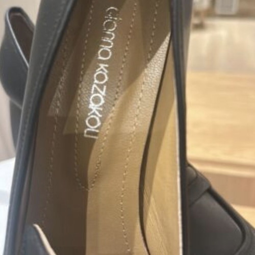 Gianna Kazakou leather loafers size 40 new, black platform heels