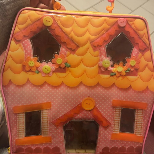 LaLaLoopsy playhouse suitcase like new with 8 small dolls without pets