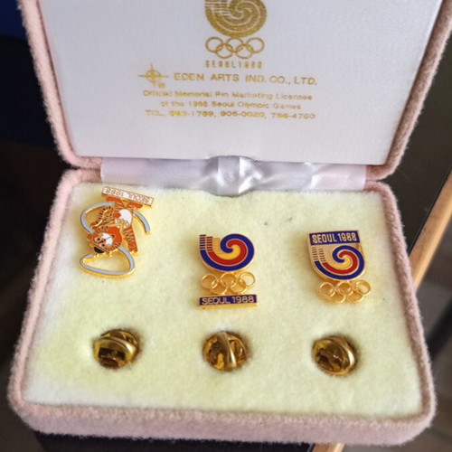Seoul 1988 Olympic Games Pins Set of 3 Like New