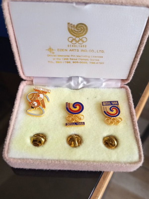 Seoul 1988 Olympic Games Pins Set of 3 Like New