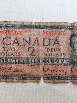 Καναδέζικο δολάριο 2 dollars 1954 μεταχειρισμένο