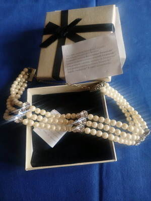 Κολιέ Choker λαιμού με πετράδια Swarovski καινούργιο, μπεζ