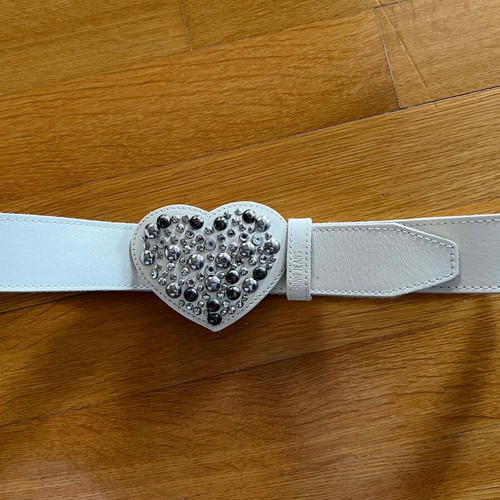 Moschino vintage belt white genuine leather like new